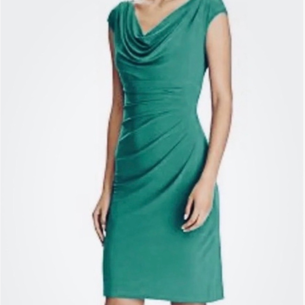 Ralph Lauren Emerald Ruched Midi Dress - Size 14